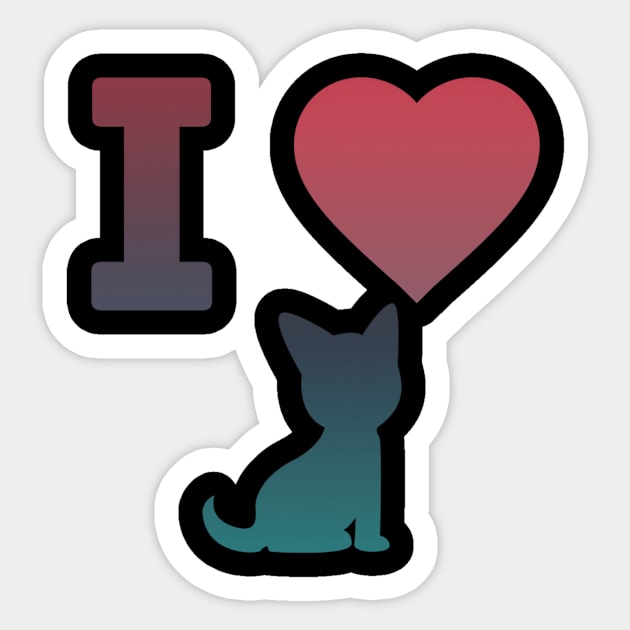 I Love Cats Sticker by MACIBETTA